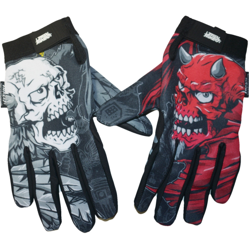 Lethal Threat - Lethal Threat Good N Evil Gloves - GL15021M - Black/White/Red - Medium