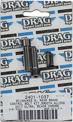 Drag Specialties - Drag Specialties Rear Brake Control Bolt Kit - Smooth - 2401-1037