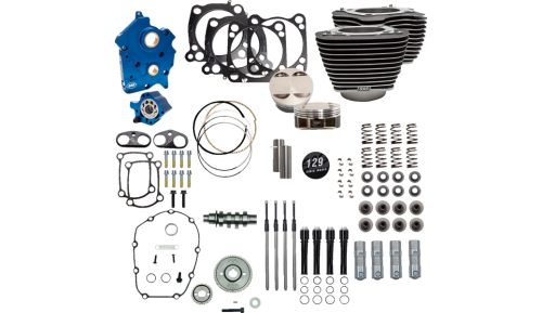 S&S Cycle - S&S Cycle 129in. Power Package Engine Performance Kit - Wrinkle Black - 310-1227