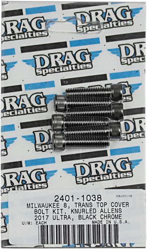 Drag Specialties - Drag Specialties Transmission Top Cover Bolt Kit - Knurled - 2401-1038