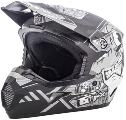 G-Max - G-Max MX46 Hooper Youth Helmet - G3468452 TC-17F - Flat Black/Dark Silver - Large