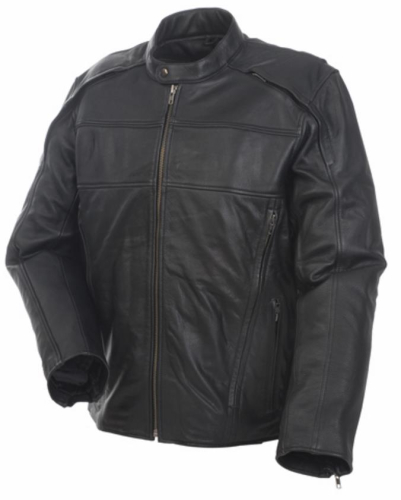 Mossi - Mossi Retro Premium Leather Jacket - 20-155-38 - Black - 38
