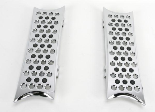 Battistinis Custom Cycles - Battistinis Custom Cycles Billet Driver Floorboards - Rectangular - Chrome - 06-818