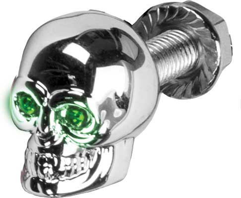 HardDrive - HardDrive Lighted Skull License Plate Screws - Green - H040080