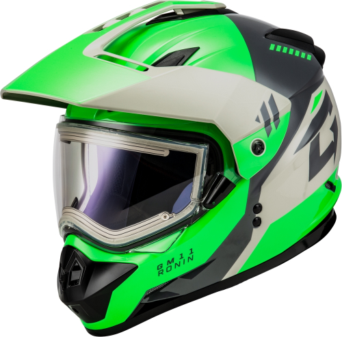 G-Max - G-Max GM-11S Ronin Helmet with Electric Shield - A41151165 - Green/Gray - Medium