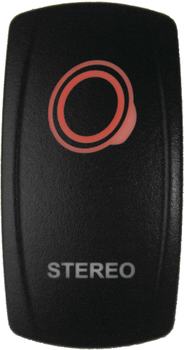 Dragonfire Racing - Dragonfire Racing Laser Etch Dual LED Switch - Stereo On/Off - Red - 04-0098