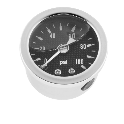 Bikers Choice - Bikers Choice Marshall Liquid Filled Shock Proof Gauges - Carbon Fiber 0-100 psi - CF00100