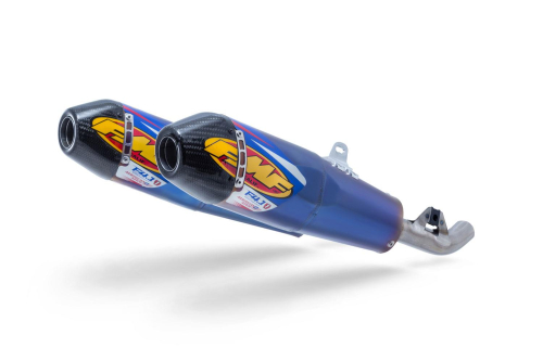 FMF Racing - FMF Racing Factory 4.1 RCT Dual Slip-Ons - Blue Anodized Titanium - Carbon Fiber End Cap - 041571