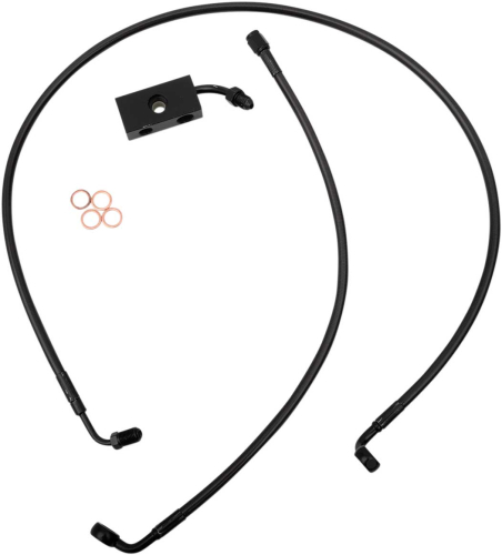 LA Choppers - LA Choppers Midnight Braided Brake Line - 15in.-17in. Ape Hangers - LA-8152B16M