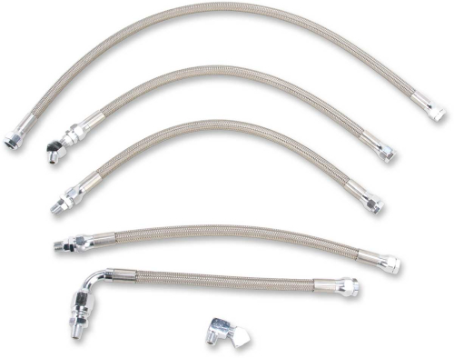 Drag Specialties - Drag Specialties Stainless Steel Braided Oil Line Kit - 606004