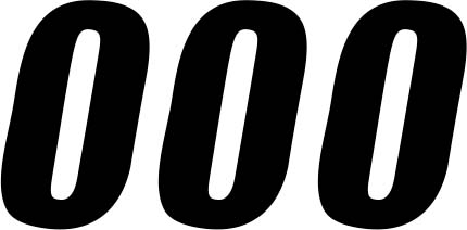 DCOR - DCOR Individual Numbers 6in. - No.0 - Black - 45-26-0