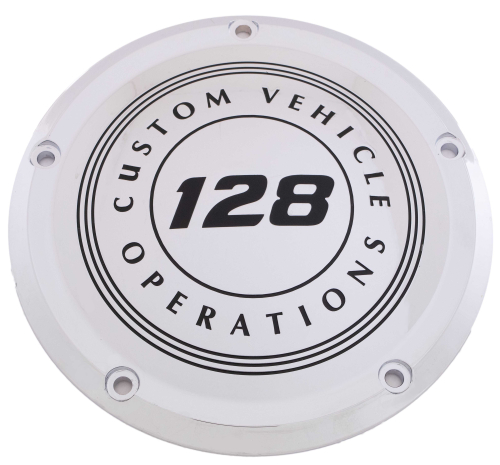 Custom Engraving LTD - Custom Engraving LTD Displacement Derby Cover - 128 Cubic Inch CVO - Chrome - 128-10-46