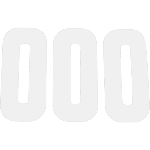 N-Style - N-Style Pros 2 Stick-On Number - 7in. - No.0 - White - NII-0W