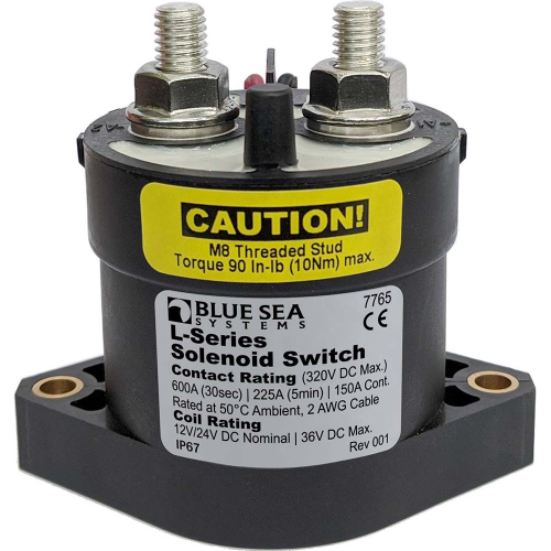 Blue Sea Systems - Blue Sea 7765 L-Series Solenoid Switch - 50A - 12/24V DC