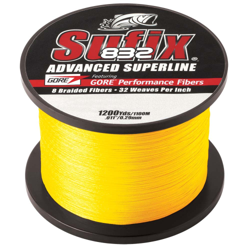 Sufix - Sufix 832&reg; Advanced Superline&reg; Braid - 10lb - Hi-Vis Yellow - 1200 yds