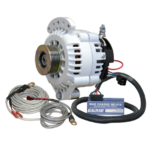 Balmar - Balmar 621 Series 120A Kit w/MC-614 Regulator, T-Sensor, K6 Pulley, Single Foot &amp; Mounting Hardware