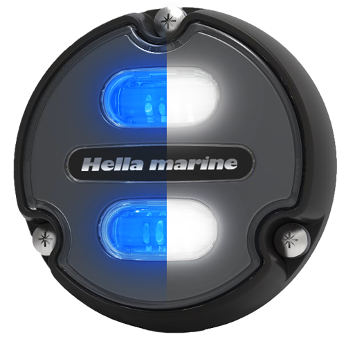 Hella Marine - Hella Marine Apelo A1 Blue White Underwater Light - 1800 Lumens - Black Housing - Charcoal Lens