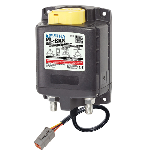 Blue Sea Systems - Blue Sea 7717100 ML-RBS Remote Battery Switch with Manual Control Auto Release &amp; Deutsch Connector - 24V