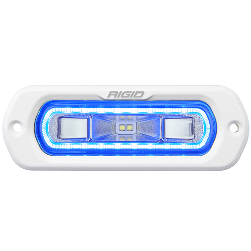 RIGID Industries - RIGID Industries SR-L Series Marine Spreader Light - White Flush Mount - White Light w/Blue Halo