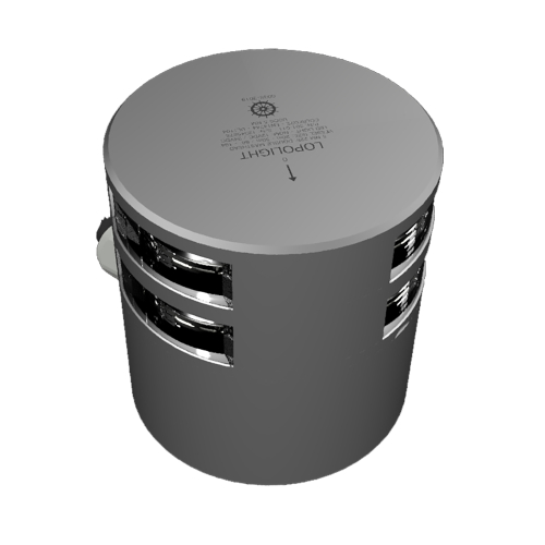 Lopolight - Lopolight Double Masthead Light - 5nm - Silver Housing - Horizontal Mount - CD/CS ALU Base