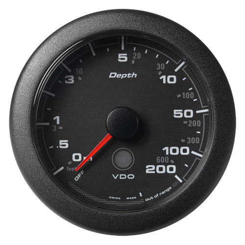 Veratron - Veratron 3-3/8" (85MM) OceanLink&reg; Depth Gauge (200M/600') - Black Dial &amp; Bezel