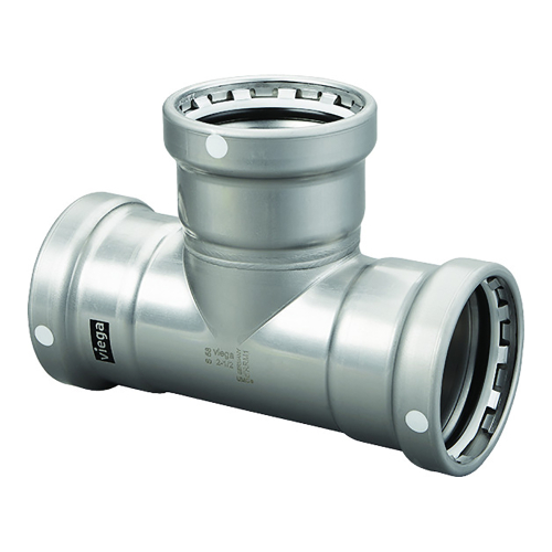 Viega - Viega MegaPress 4" Carbon Steel Tee w/FKM - Triple Press Connection - Smart Connect Technology