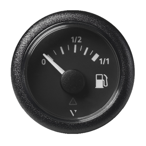 Veratron - Veratron 52mm (2-1/16") ViewLine Fuel Tank Level Gauge - 0 to 1/1 - Black Dial &amp; Round Bezel