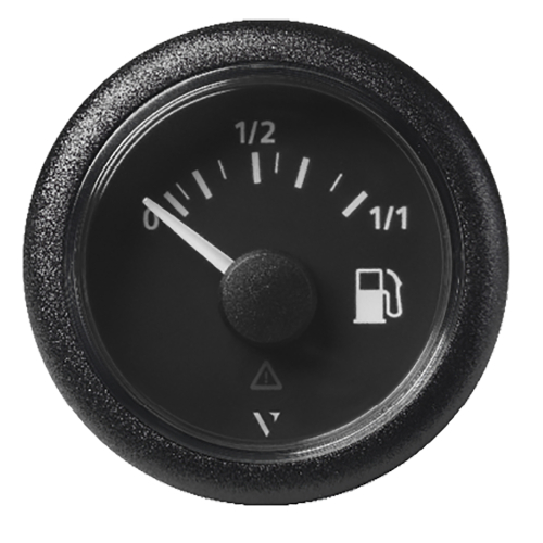 Veratron - Veratron 52MM (2-1/16") ViewLine Fuel Level Gauge 0-1/1 - 3 to 180 OHM - Black Dial &amp; Round Bezel