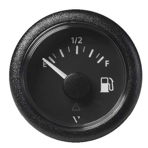 Veratron - Veratron 52MM (2-1/16") ViewLine Fuel Level Gauge Empty/Full - 240-33.5 OHM - Black Dial &amp; Round Bezel