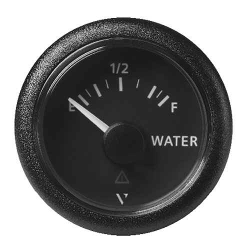 Veratron - Veratron 52MM (2-1/16") ViewLine Fresh Water Resistive - Empty/Full - 3 to180 OHM - Black Dial &amp; Round Bezel