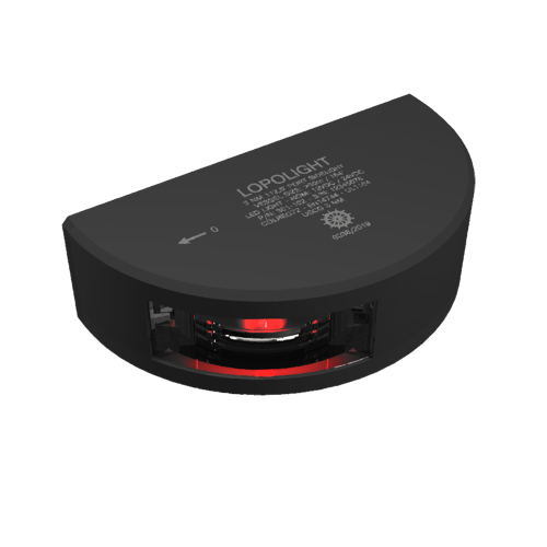Lopolight - Lopolight Port SideLight - Vertical Mount - Black Housing - 3nm - Red