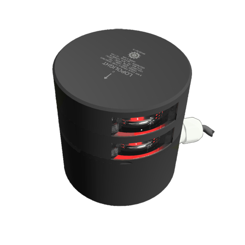 Lopolight - Lopolight Double Red Port Sidelight - 3nm - Black Housing - Horizontal Mount