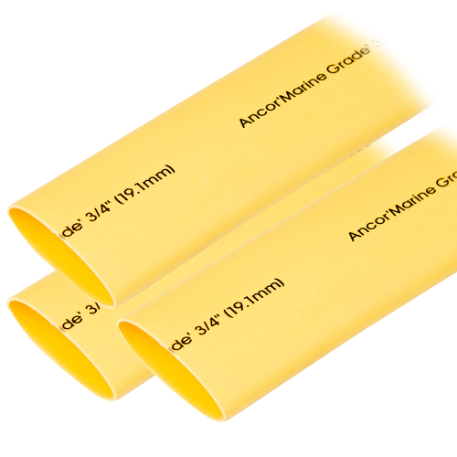 Ancor - Ancor Heat Shrink Tubing 3/4" x 3" - Yellow - 3 Pieces