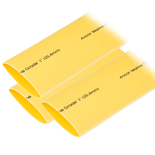 Ancor - Ancor Heat Shrink Tubing 1" x 12" - Yellow - 3 Pieces