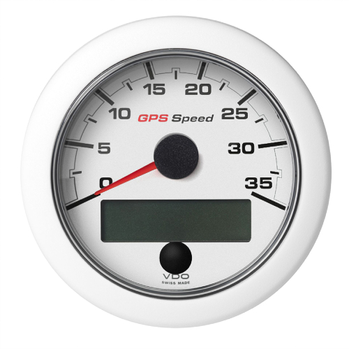 Veratron - Veratron 3-3/8" (85mm) OceanLink&reg; GPS Speedometer (0-35 KN/MPH/KMH) - White Dial &amp; Bezel