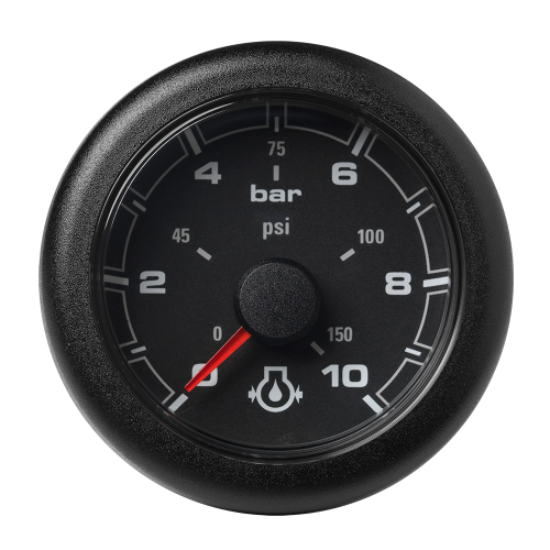 Veratron - Veratron 52MM (2-1/16") OceanLink Engine Oil Pressure Gauge -10 Bar/150 PSI - Black Dial &amp; Bezel