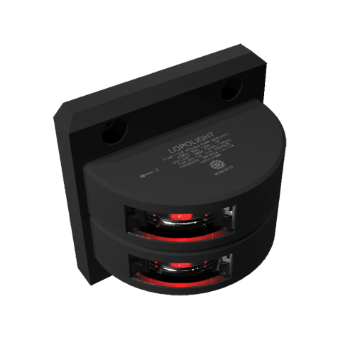 Lopolight - Lopolight Double Port SideLight - Vertical Mount - Black Housing - 3nm - Red