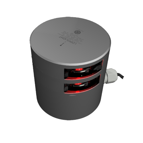 Lopolight - Lopolight Double Red Port Sidelight - 3nm - Silver Housing - Horizontal Mount