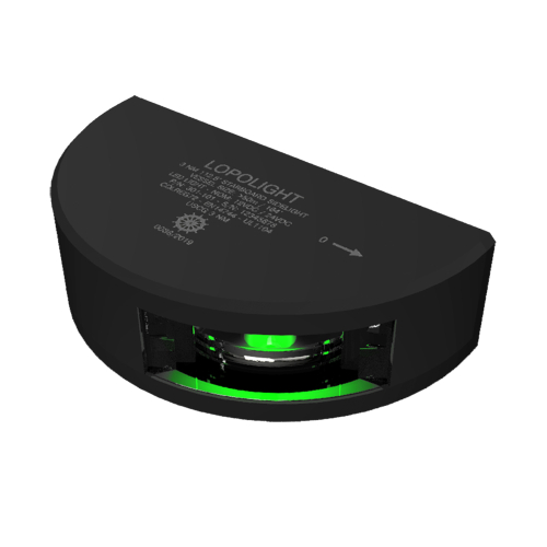Lopolight - Lopolight Green Starboard SideLight - 3nm - Black Housing - Vertical Mount