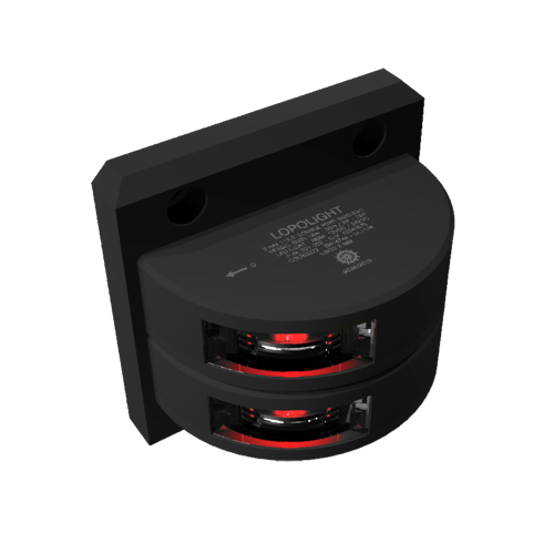 Lopolight - Lopolight Double Port SideLight - Vertical Mount - Black Housing - 2nm - Red
