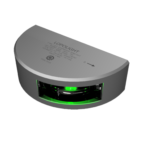 Lopolight - Lopolight Green Starboard SideLight - 3nm - Silver Housing - Vertical Mount