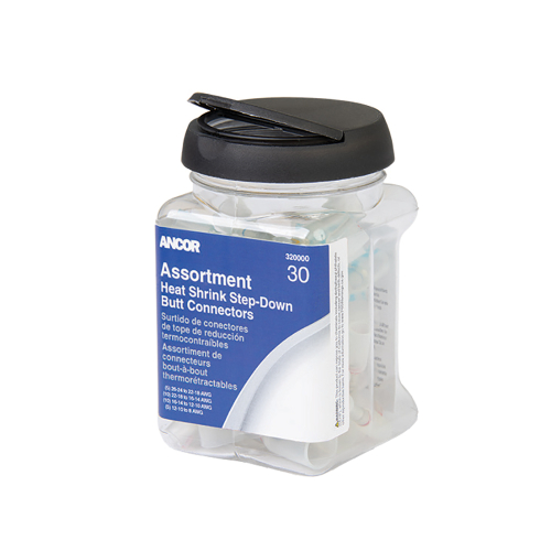 Ancor - Ancor Heat Shrink Multi-Wire Step Down Butt Connectors 24-8 Assorted 30-Piece Jar