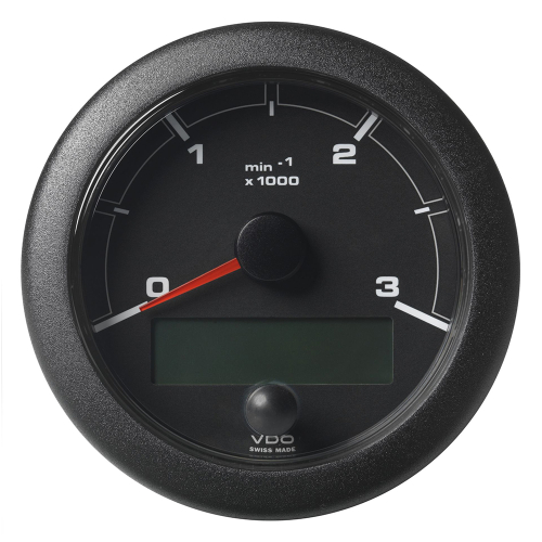 Veratron - Veratron 3-3/8" (85mm) OceanLink Tachometer 3000 RPM - Black Dial &amp; Bezel