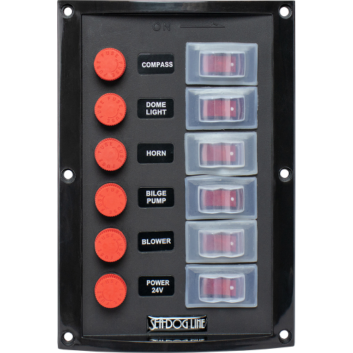 Sea-Dog - Sea-Dog Splash Guard Switch Panel Vertical - 6 Switch