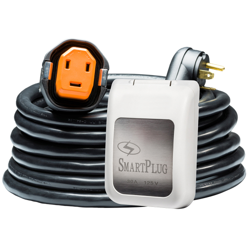 SmartPlug - SmartPlug RV Kit 30 Amp 30' Dual Configuration Cordset - Black (SPX X Park Power) &amp; Non Metallic Inlet - White
