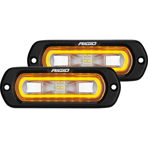 RIGID Industries - RIGID Industries SR-L Series Flush Mount Spreader Light - Black Housing - Amber Halo