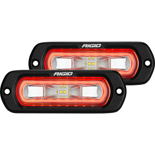 RIGID Industries - RIGID Industries SR-L Series Flush Mount Spreader Light - Black Housing - Red Halo