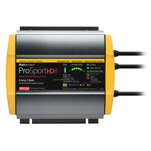 ProMariner - ProMariner ProSportHD 8 Gen 4 - 8 Amp - 2 Bank Battery Charger