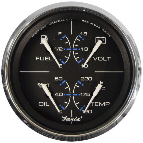 Faria Beede Instruments - Faria Chesapeake Black 4" Multifunction Gauge