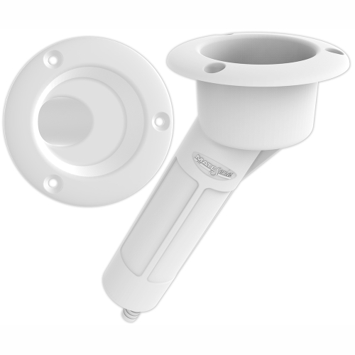 Mate Series - Mate Series Plastic 30&deg; Rod &amp; Cup Holder - Drain - Round Top - White
